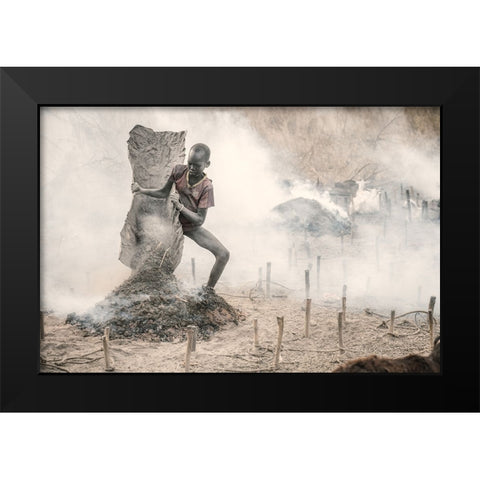 Adding Fuel To The Fire Black Modern Wood Framed Art Print by Cole, Trevor