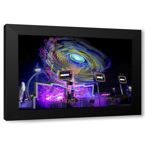 Dazzle Color Black Modern Wood Framed Art Print with Double Matting by Chang, Jiangping