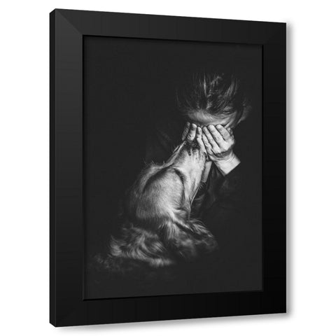 IM Here Black Modern Wood Framed Art Print with Double Matting by Fidanza, Toni