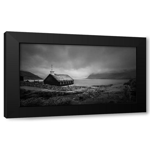 Peaceful Black Modern Wood Framed Art Print with Double Matting by Zeng, Kenneth