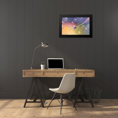 Bungee Jumping... Black Modern Wood Framed Art Print by Dufour, Thierry