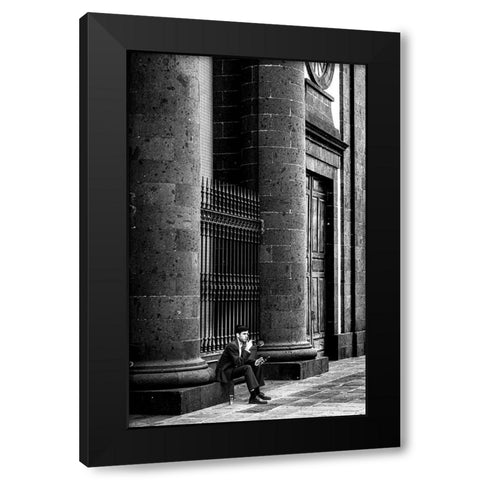 Uncertainty Black Modern Wood Framed Art Print with Double Matting by Alviani, Montserrat