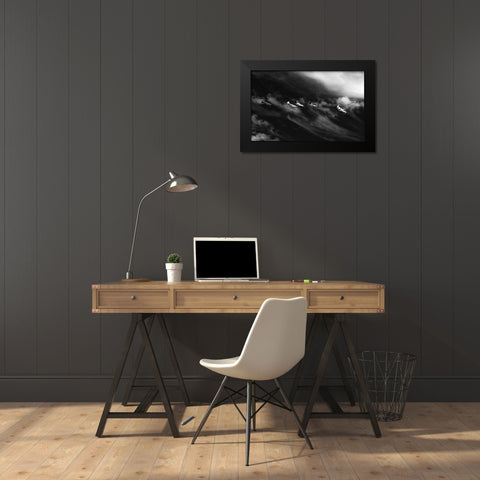 Flight On The Way Black Modern Wood Framed Art Print by Wicklow, Jorgen
