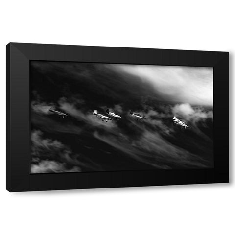 Flight On The Way Black Modern Wood Framed Art Print with Double Matting by Wicklow, Jorgen