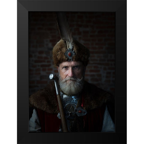 Magnate Black Modern Wood Framed Art Print by Miroslaw