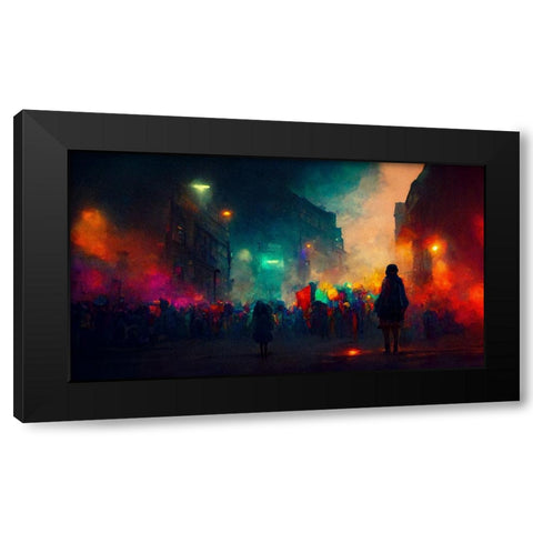 City Feelings Black Modern Wood Framed Art Print with Double Matting by Stalmans, Luc