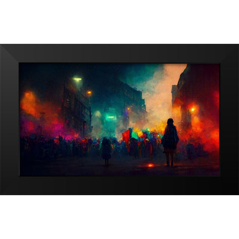 City Feelings Black Modern Wood Framed Art Print by Stalmans, Luc