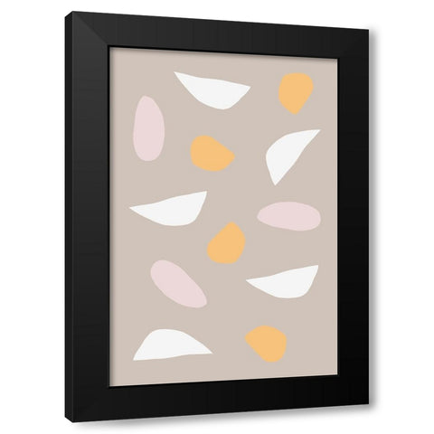 Happy Abstract No 2 Black Modern Wood Framed Art Print by uplusmestudio