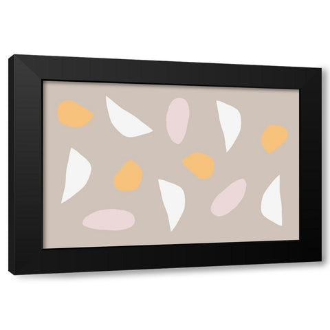 Happy Abstract No 2 Black Modern Wood Framed Art Print by uplusmestudio
