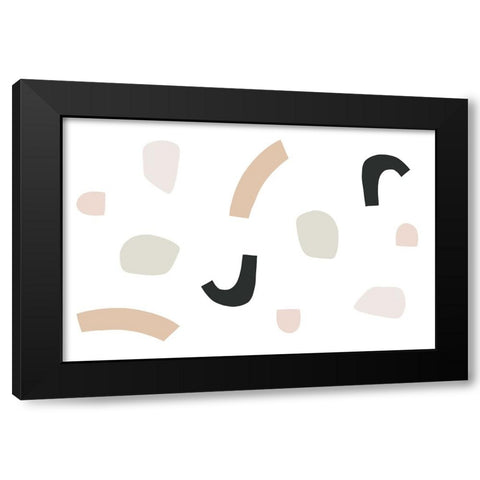 Happy Abstract No 3 Black Modern Wood Framed Art Print by uplusmestudio