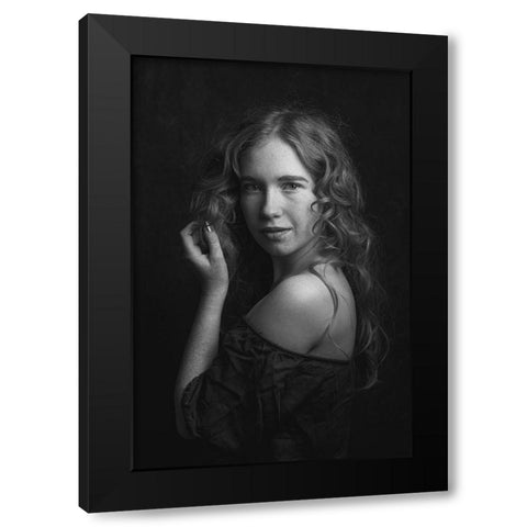 Corina Black Modern Wood Framed Art Print by Franke, Ruth
