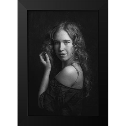 Corina Black Modern Wood Framed Art Print by Franke, Ruth