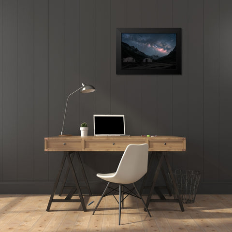 Vista Dome Black Modern Wood Framed Art Print by Patra, Suvankar