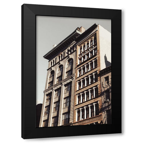 New York City Building Black Modern Wood Framed Art Print by Martin, Rikard