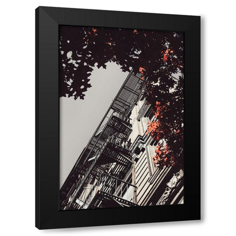 New York City Autumn Black Modern Wood Framed Art Print by Martin, Rikard