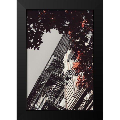 New York City Autumn Black Modern Wood Framed Art Print by Martin, Rikard