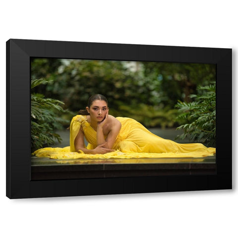 Greek Queen In Yellow Black Modern Wood Framed Art Print with Double Matting by Belal, Ahmad