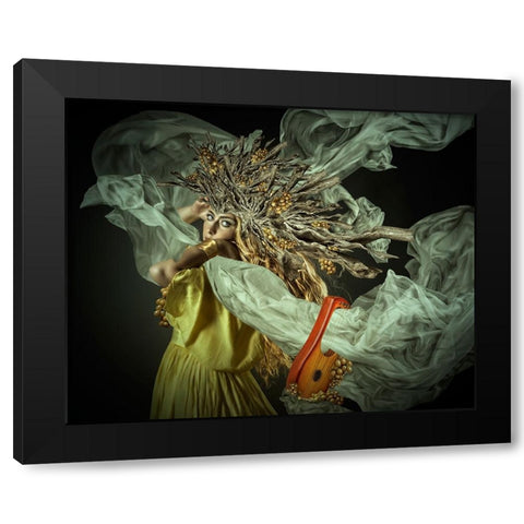 Afrodita III Black Modern Wood Framed Art Print with Double Matting by Calderon, Francis