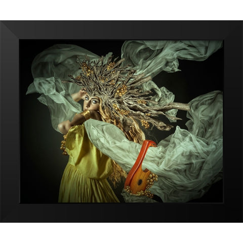 Afrodita III Black Modern Wood Framed Art Print by Calderon, Francis