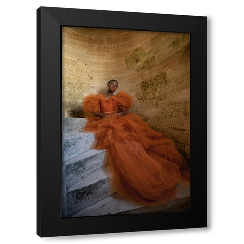 Beauty In Orange 1 Black Modern Wood Framed Art Print with Double Matting by Dixon, Colin