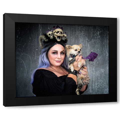 Beware Of The Dragon Black Modern Wood Framed Art Print by Springgay, Daniel