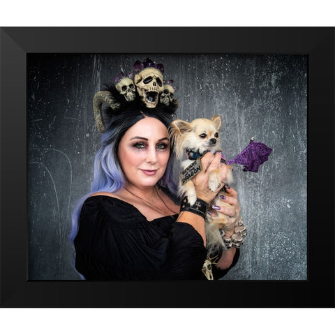 Beware Of The Dragon Black Modern Wood Framed Art Print by Springgay, Daniel