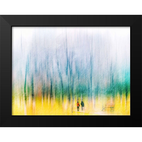 Accompany Black Modern Wood Framed Art Print by Lammakmak