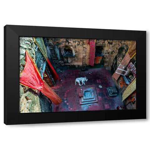 In A Small Indian Temple Black Modern Wood Framed Art Print by Damico, Giuseppe