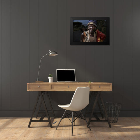 The Cowherd 02 Black Modern Wood Framed Art Print by Perovich, Irene