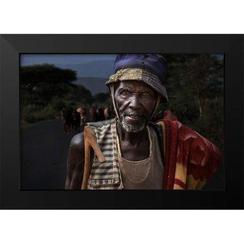 The Cowherd 02 Black Modern Wood Framed Art Print by Perovich, Irene