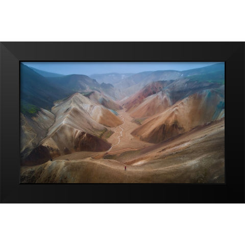 Valley Of Painted Hills Black Modern Wood Framed Art Print by De La, Javier