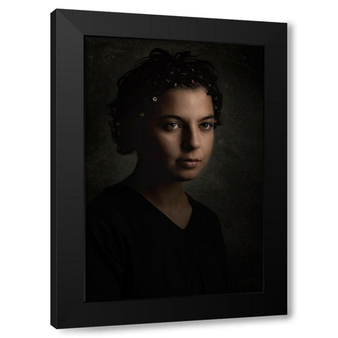 In Dim Light Black Modern Wood Framed Art Print with Double Matting by Kiral, Cicek
