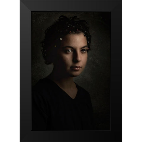 In Dim Light Black Modern Wood Framed Art Print by Kiral, Cicek