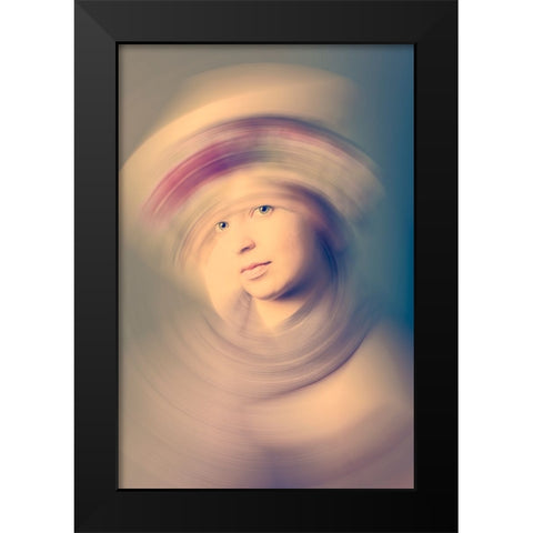 Swirl With Me Black Modern Wood Framed Art Print by Kiral, Cicek
