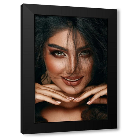 Her Eyes! Black Modern Wood Framed Art Print with Double Matting by Behzadi Boroujeni, Amir