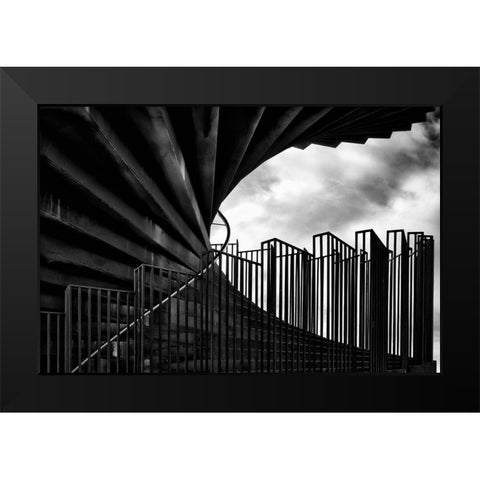 Different Shapes Black Modern Wood Framed Art Print by Klesse, Andreas