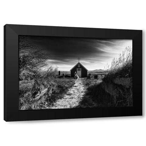 The Monk Black Modern Wood Framed Art Print by Klesse, Andreas