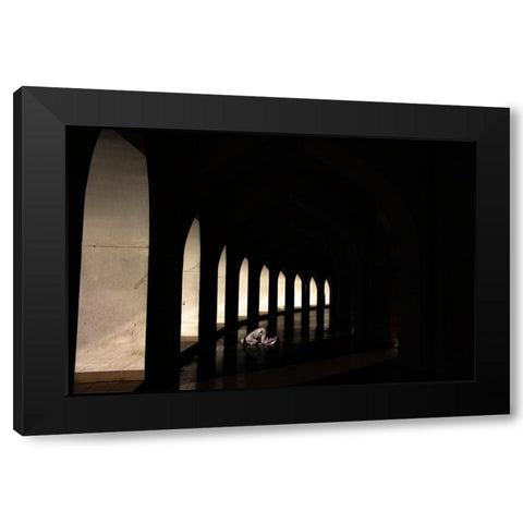 Pray For Allah Black Modern Wood Framed Art Print with Double Matting by Alam Khan, Rakibul