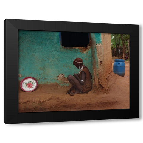 Way Of Life Black Modern Wood Framed Art Print with Double Matting by Lam, Ilana