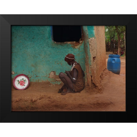 Way Of Life Black Modern Wood Framed Art Print by Lam, Ilana
