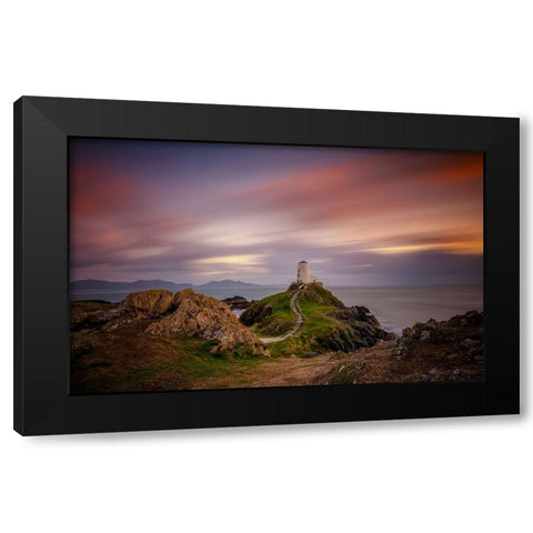Ynys-Llanddwyn Lighthouse Black Modern Wood Framed Art Print by Zhen Yu, James