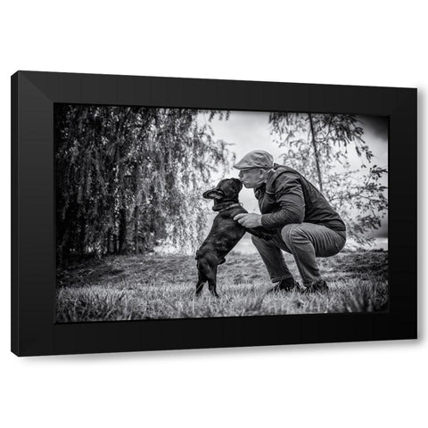 The Best Friend Black Modern Wood Framed Art Print with Double Matting by Rebro, Marcel