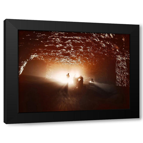 Deep Black Modern Wood Framed Art Print by Aurelian