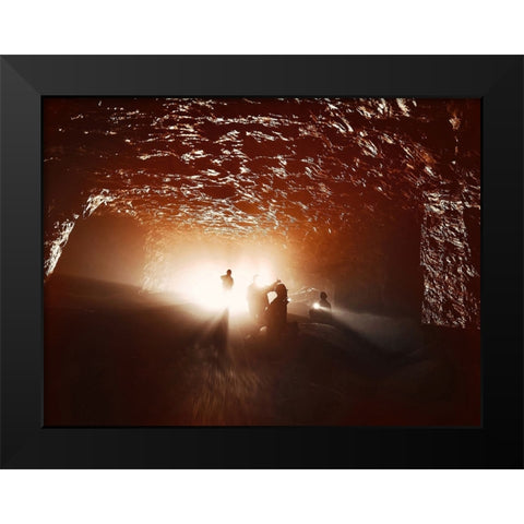Deep Black Modern Wood Framed Art Print by Aurelian