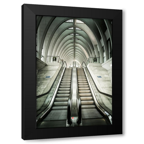 Stairs To... Black Modern Wood Framed Art Print with Double Matting by Maja, Mars