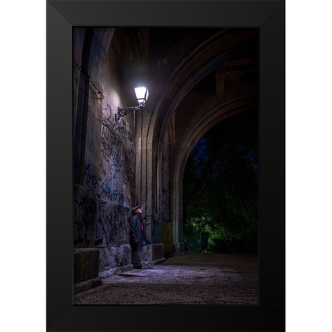 Waiting Black Modern Wood Framed Art Print by Morales, Manu