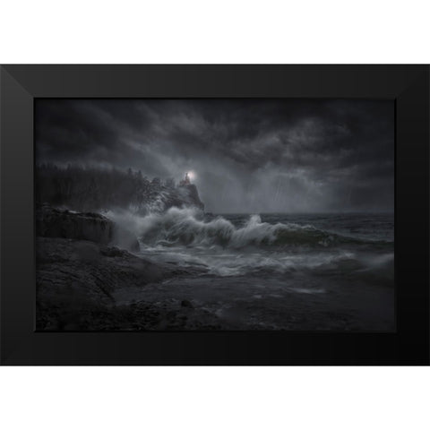 Storm Day Black Modern Wood Framed Art Print by Deng, Larry