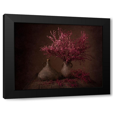 Purple Black Modern Wood Framed Art Print by Perfoncio, Margareth