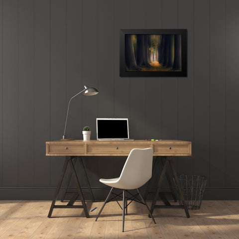 Infinity Black Modern Wood Framed Art Print by Van Der, Jan