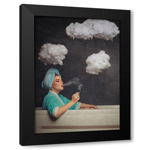 Smoke Out Black Modern Wood Framed Art Print with Double Matting by Abdillah, Djayent